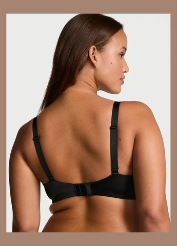 Чорний демісезонний комплект білизни (ліф+трусики стрінги) зі стразами starstruck shine Victoria's Secret