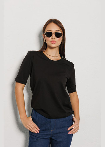 Черная женская черная футболка с удлиненным рукавом Arjen