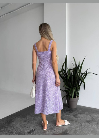 Лавандовое повседневный платье Україна с цветочным принтом