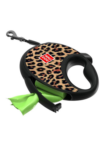 Поводок-рулетка для собак WAUDOG R-leash с контейнером для пакетов, рисунок "Леопард", светоотражающая лента, M, до 20 кг, 5 No Brand (363197409)