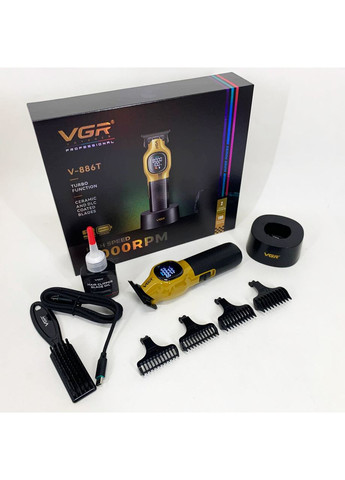 Тример для стрижки волосся V-886T GOLD 8000RPM 4 насадки VGR (369612525)