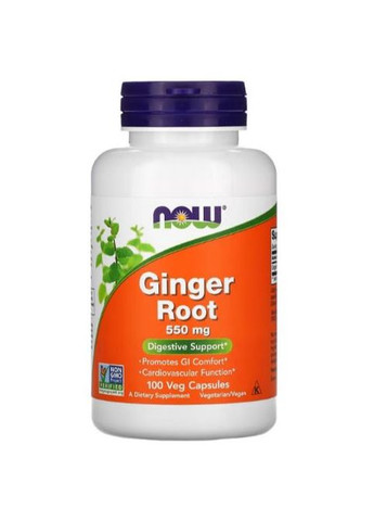 Ginger Root 550 mg 100 Veg Caps Now Foods (293820264)