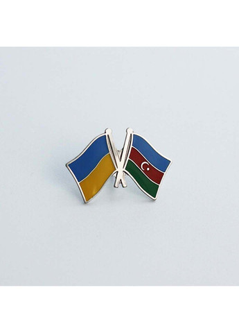 Значок Прапори Україна Азербайджан 26х17 мм Dobroznak (292338504)