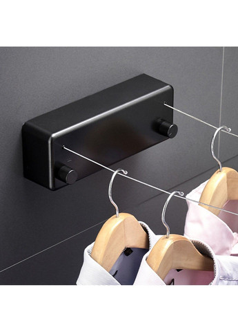 Сушарка для білизни настінна мотузка/трос подвійна з фіксатором 4.2м HP12 No Brand (299914640)