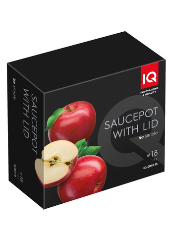 Каструля Be Simple алюмінієва 18 см (1.7 л) з кришкою (-2049-18) IQ (365275789)