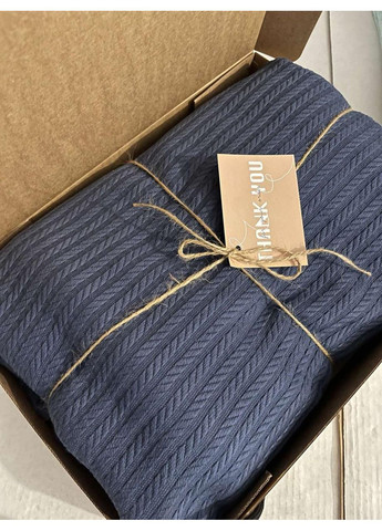 Покрывало Косичка хлопковое цвет тёмносиний 230х280 см ZEINTEX (315347157)