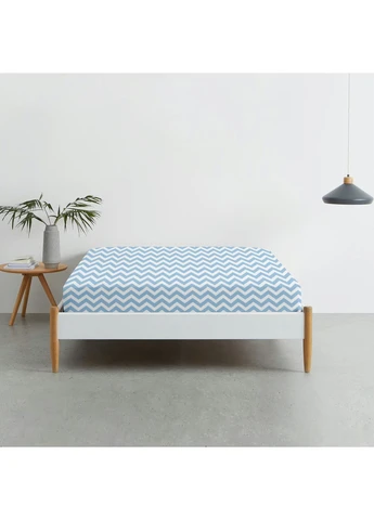 Набор простыня на резинке 90х200 WHITE / ZIGZAG LBLUE (4822052058572) Cosas (392176420)