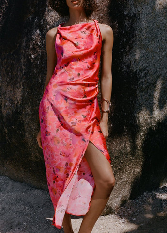 Комбінована святковий сукня Zara з квітковим принтом