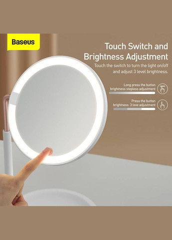 Зеркало Lighted Makeup Mirror with Storage Box 3 Level touch brightness (DGZM02) Baseus (280878037)
