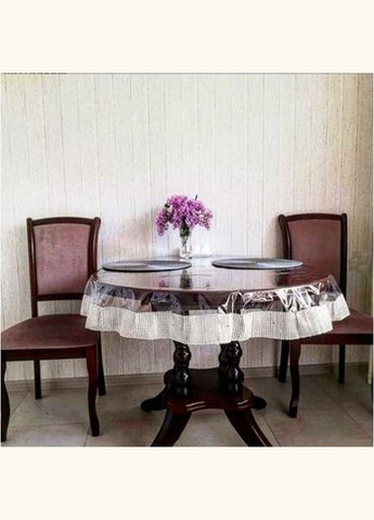 Силіконова Кругла Скатертина СALIPSO зі Стразовою Срібною стрічкою 150 см Calipso (315145032)