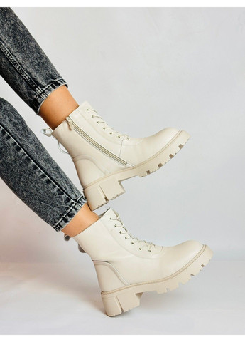 256 Черевики Зимові бежеві шкіряні KDSL (313101623)