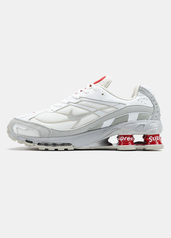 Білі Осінні кросівки чоловічі і жіночі nike shox ride 2 sp x supreme white | найк шокс райд 2 сп білі No Brand
