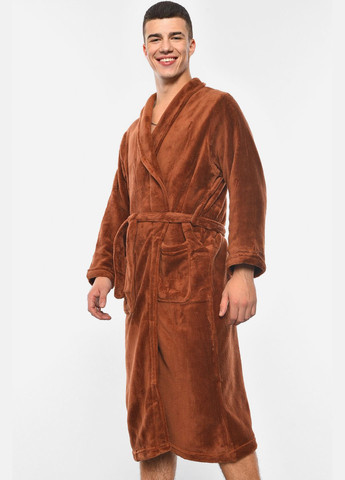 Халат чоловічий махровий коричневого кольору Let's Shop (307008859)