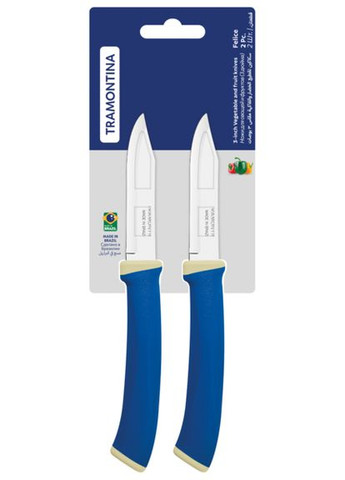 Набір ножів Felice blue для овочів 2 шт (23490/213) Tramontina комбінований,