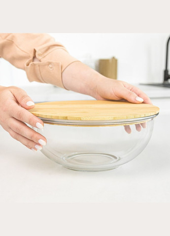 Емкость для хранения MY HOME круглая с крышкой 2.4 л (KP-59 L T/WOOD) MVM (301002404)