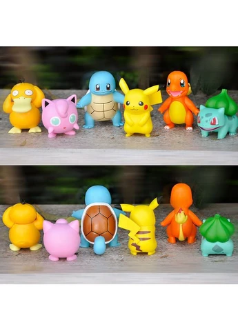 Фигурки Покемон Пикачу Pokemon Pikachu Чармандер Бульбазавр Биртл Джигглипафф набор 6 шт 6-8 см Shantou (393632623)