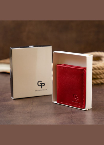 Вертикальный глянцевый портмоне с накладной монетницей красный 11331 Grande Pelle (329195819)