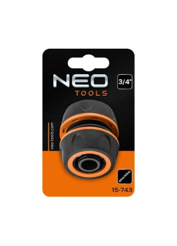 Коннектор для шланга муфта ремонтная 3/4", двухкомпонентная (15-743) Neo Tools муфта ремонтна 3/4", двокомпонентна (389138841)