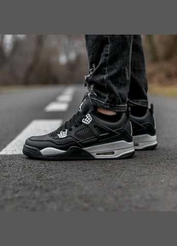 Цветные зимние кроссовки nike air jordan с мехом 4 retro черные с серым Nike Jordan Air Jordan 4 Retro