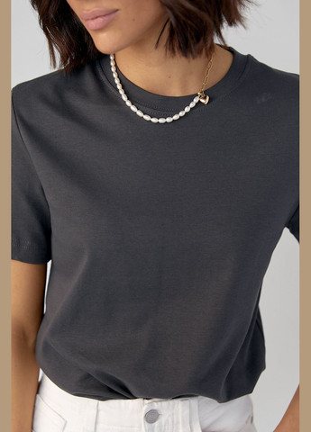 Сіра літня базова однотонна жіноча футболка Lurex