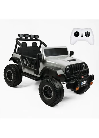 Дитяча машина електрична Jeep Wrangler Rubicon RC-79/80 двигуни 4*45W акумулятор 24V7Ah пульт. Grey and Black (191586) Joy (391008393)