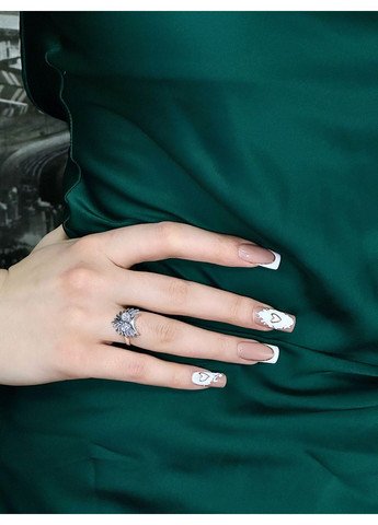 Срібна каблучка "Сова" з білим кубічним цирконієм ( чернена) Family Jewelry House (358203146)