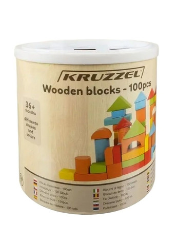 Великий набір комплект дерев'яних блоків сортер головоломка в коробці чохлі сумці 100 елементів 20х20,5 см (476848-Prob) Unbranded (291984584)