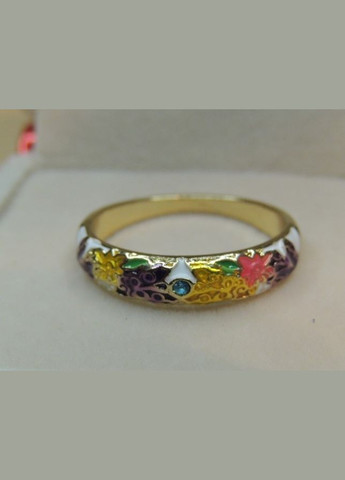Нежное женское кольцо цветок с голубым фианитом размер 18 Fashion Jewelry (285110737)