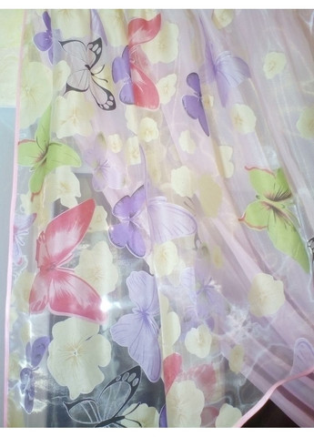 Занавеска готова короткая Фая бабочка левая No Brand (372134031)