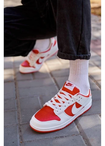 Білі літні кросівки nike sb dunk low retro red white найк сб данк No Brand