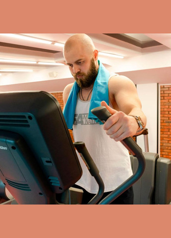 Полотенце спортивное микрофибра с чехлом 80х180 см (60143) Love You голубой