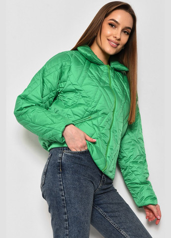 Зеленая демисезонная куртка женская демисезонная зеленого цвета Let's Shop