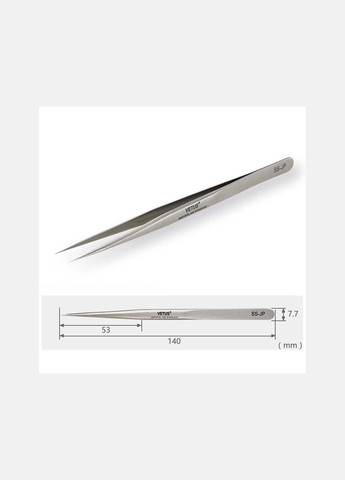 Пинцет прецизионный SS-JP сверхточный, антимагнитный, прямой Vetus (322566313)
