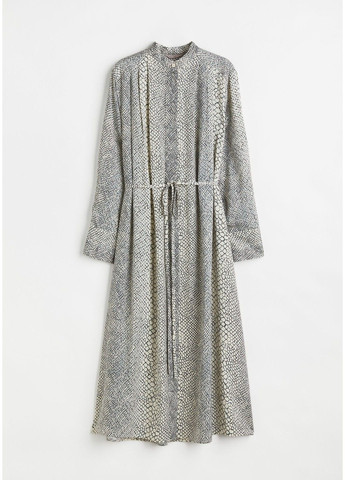 Серое повседневный женское платье с поясом на завязи н&м (56669) xs серое H&M
