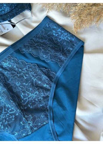 Синій комплект бюстгальтер і мереживні трусики 11740 синій Lanny Mode