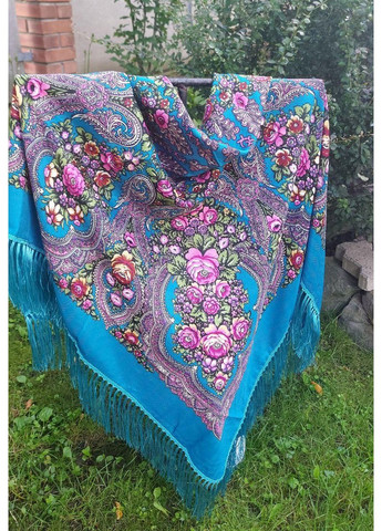 Українська хустка на Різдво 110см плюс торочки, морська хвиля No Brand (366817560)