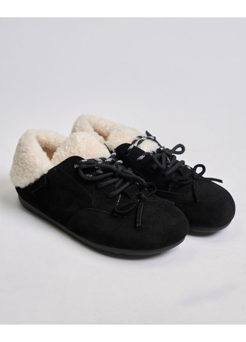 Чорні кеди зимові замша вовна Anna Lucci