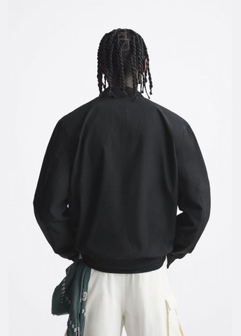 Черная демисезонная куртка Zara бомбер 8281 375 BLACK
