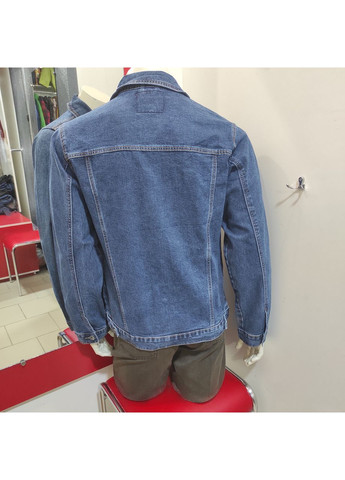Синя демісезонна куртка джинсова чоловіча класична укорочена піджак синя No Brand