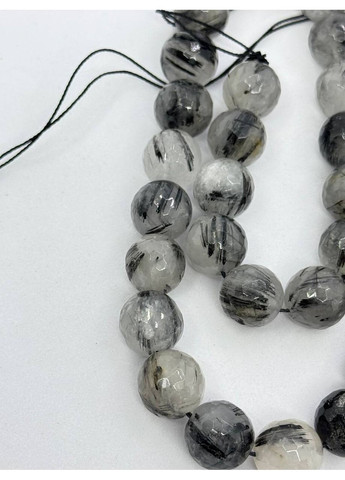 Рутиловый кварц Волосы Венеры на нити без застежки 12 мм 40 см Серый No Brand (361319767)