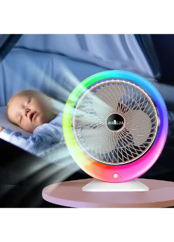Настольный вентилятор с подсветкой Mini fan VU-04 • Мини-вентилятор с батареей 1200 мАч LED подсветкой и 3 режимами обдува No Brand (394133701)