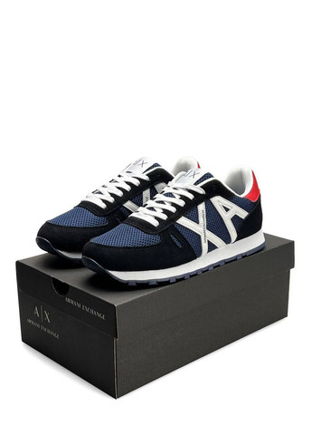 Чорні Осінні кросівки чоловічі armani No Brand Exchange Black White Navy