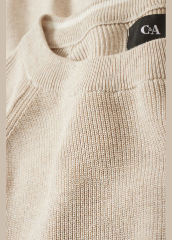Бежевый демисезонный свитер из хлопка C&A