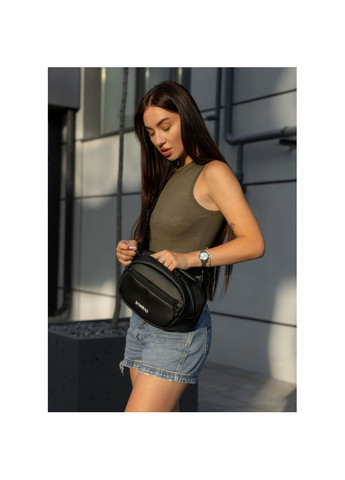 Сумка через плечо женская бананка Flex черная Sambag (355245849)