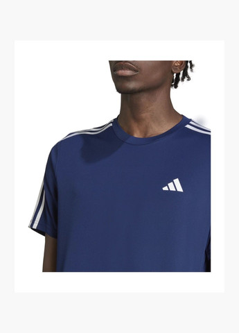 Синяя футболка мужская base 3-stripes t-shirt blue ib8152 adidas