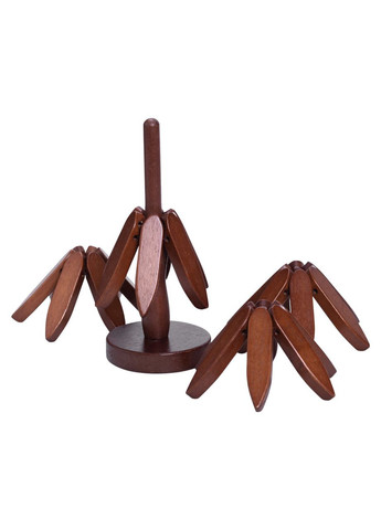 Набор подставок под горячее из дерева 3 шт Ø19(см) + держатель подставки на стол под горячее HB-40-4BR Yiwu (370801283)