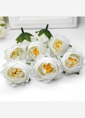 Штучна квітка Півонія (головка), текстиль, 4 см, біла No Brand (340485013)