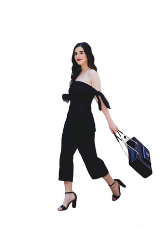 Комбинезон 45RM5 Черный Asos однотонный чёрный повседневный