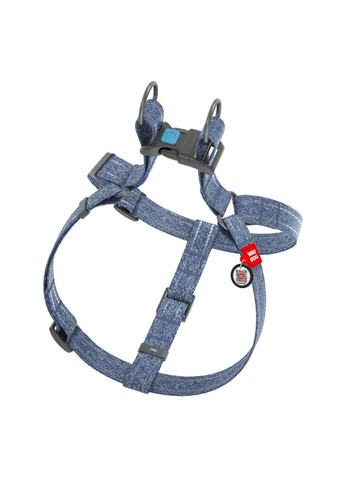 Шлея Re-cotton з QR паспортом, M, Ш 20 мм, Д 50-80 см синій WAUDOG (322642220)