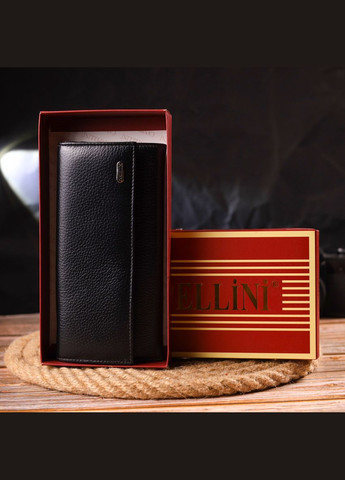 Женский вместительный кошелек из натуральной зернистой кожи 21625 Черный Canpellini (331911053)